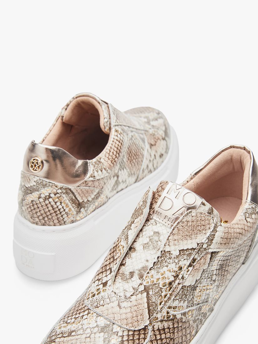 Buy Moda in Pelle Althea Slip-On Leather Trainers, Natural Online at johnlewis.com