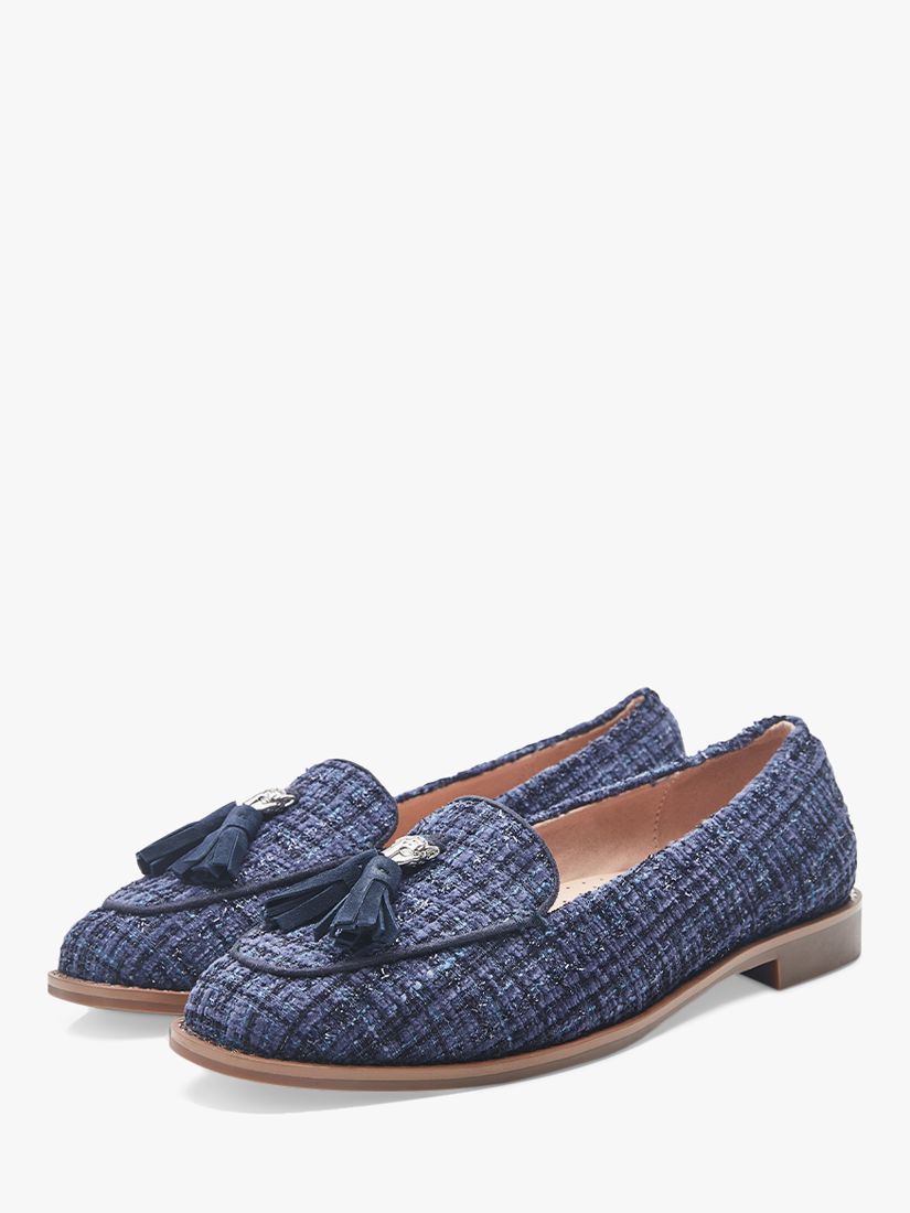 Buy Moda in Pelle Emma Rose Tweed Loafers, Navy Online at johnlewis.com