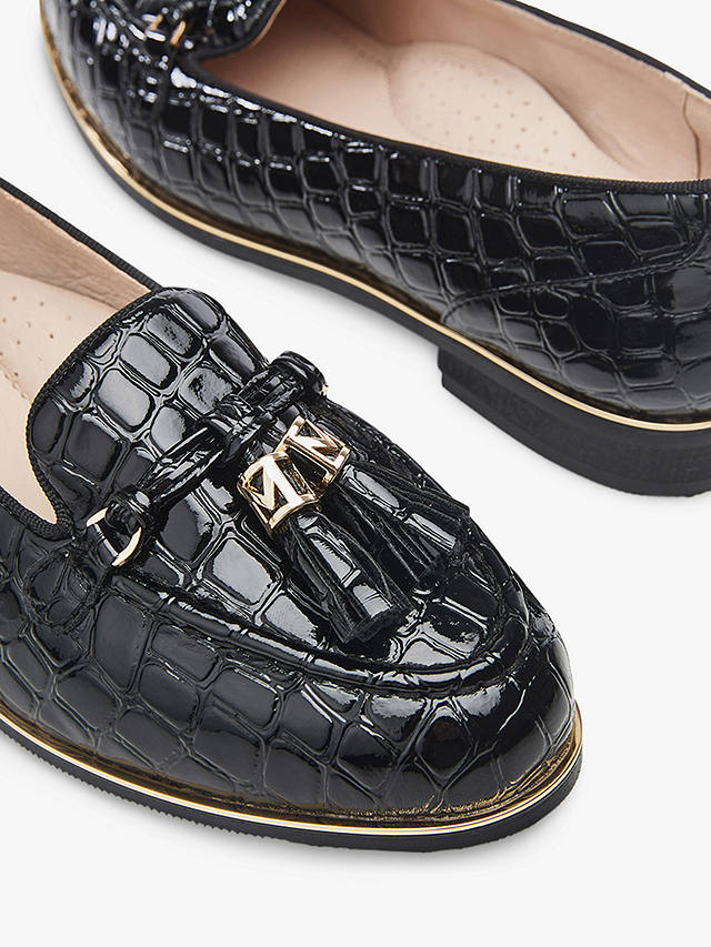 Moda in Pelle Evvaa Tassel Leather Loafers, Black Patent