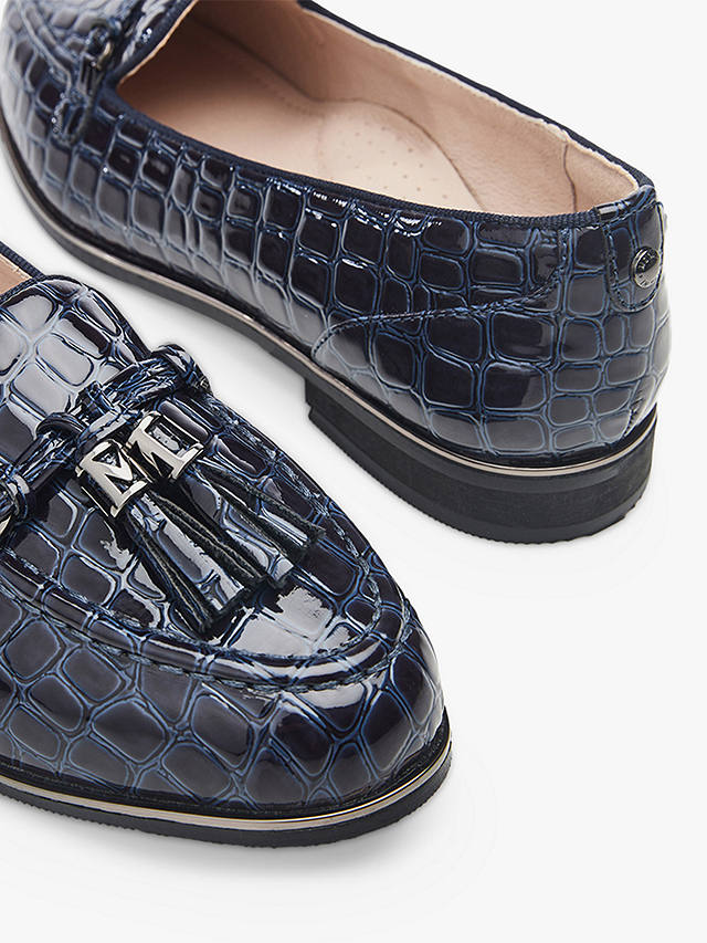 Moda in Pelle Evvaa Tassel Leather Loafers, Navy Patent