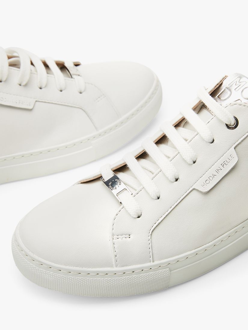 Buy Moda in Pelle Ariba Leather Low Top Casual Shoes, White Online at johnlewis.com