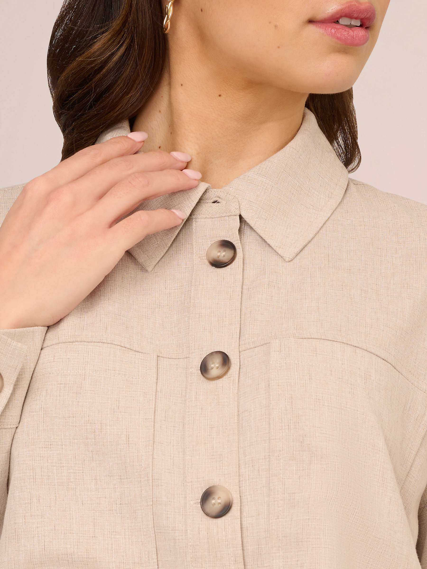 Buy Adrianna Papell Button Up Utility Jacket, Flax Online at johnlewis.com