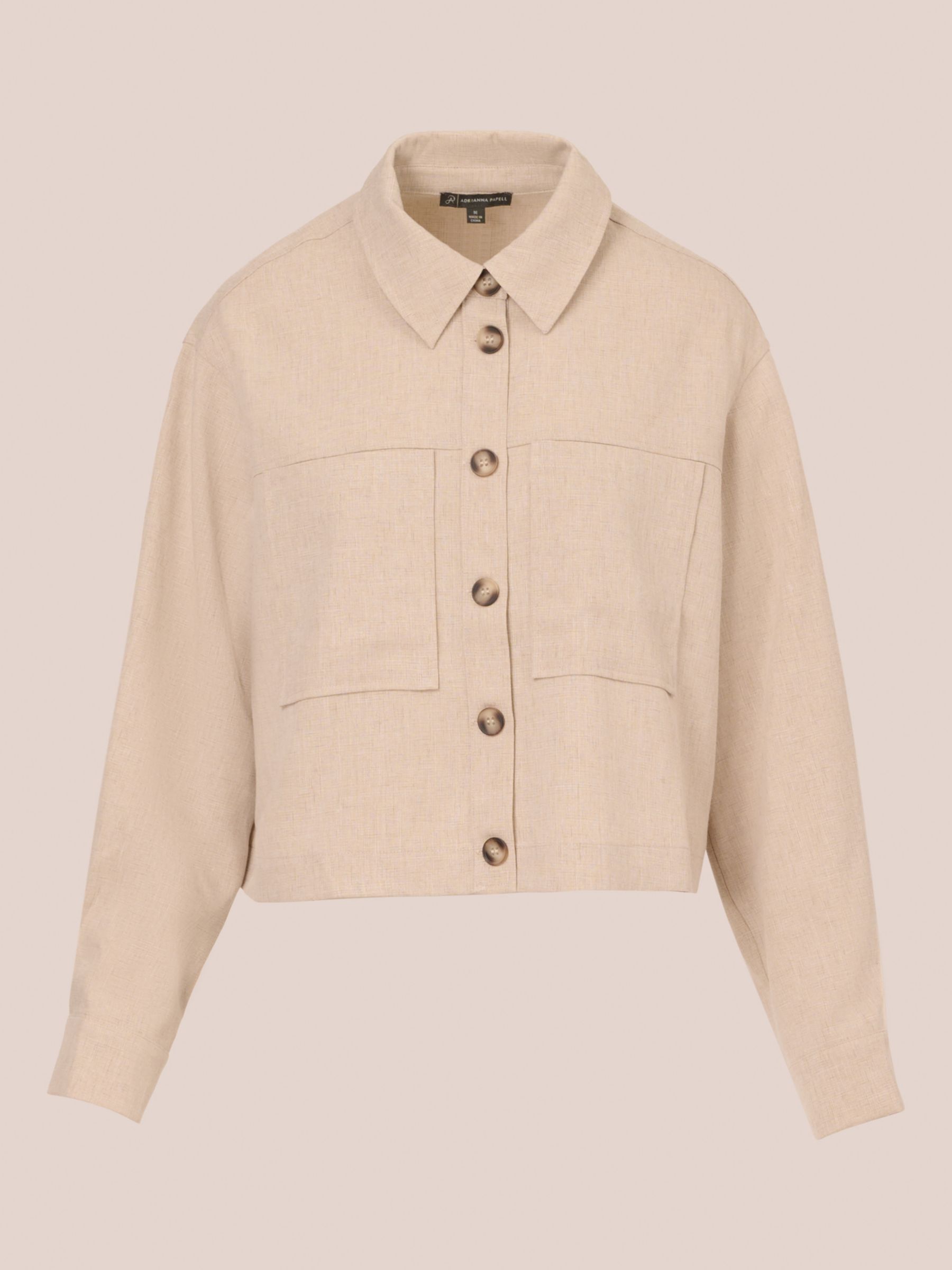 Adrianna Papell Button Up Utility Jacket, Flax at John Lewis & Partners