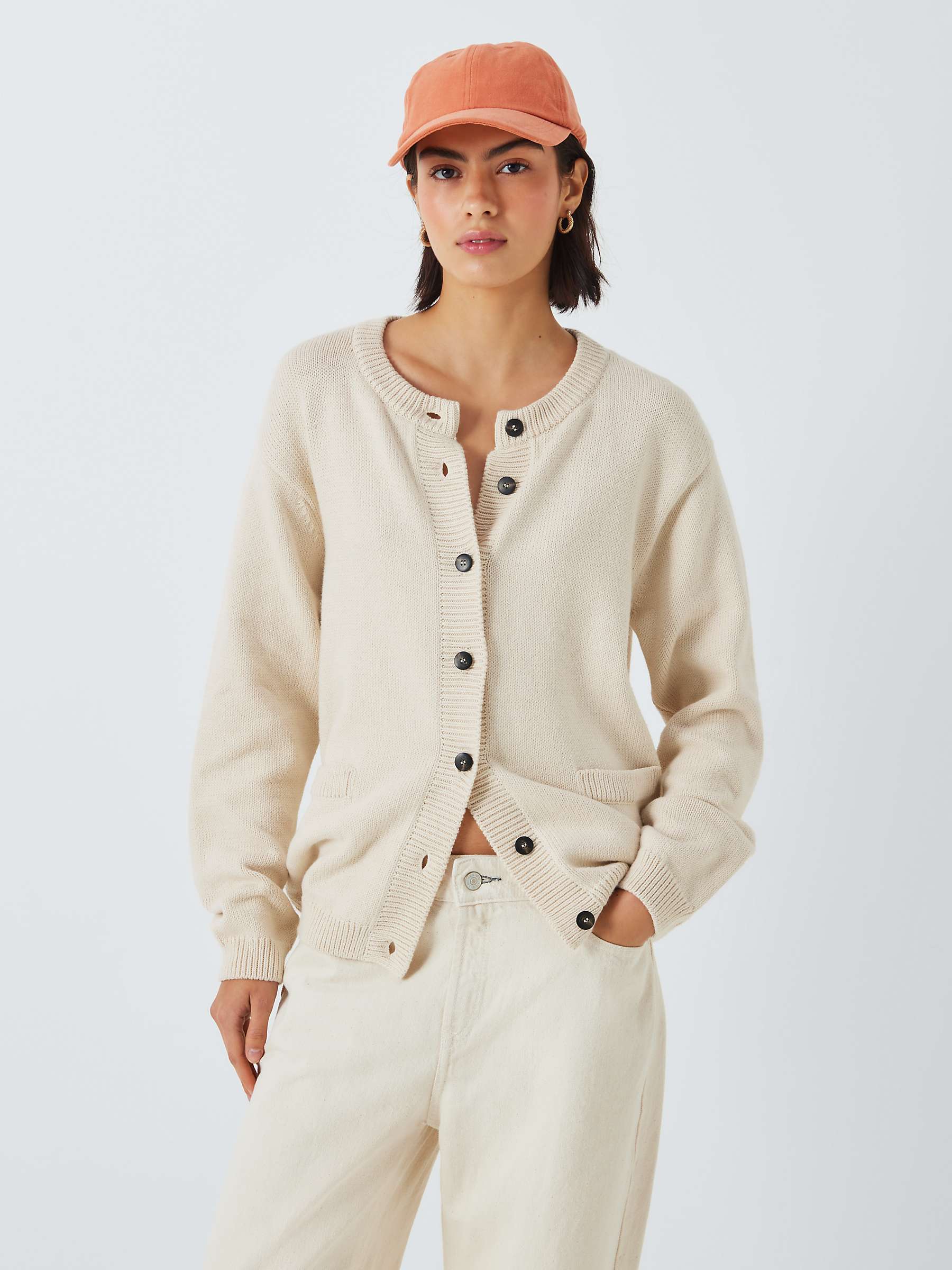 Buy Armor Lux Plain Long Sleeve Cardigan, Ivory Online at johnlewis.com