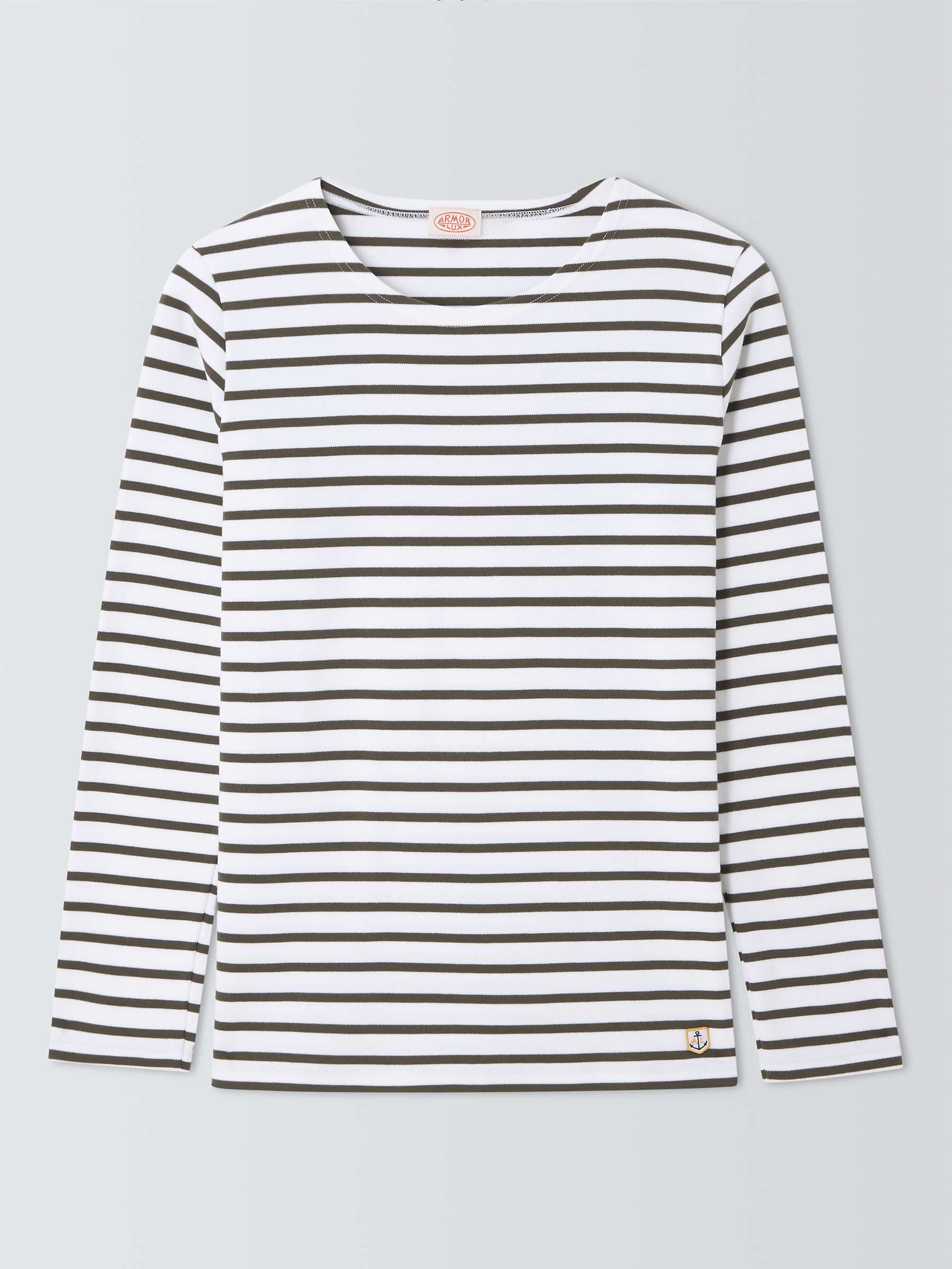 Buy Armor Lux Breton Striped Crew T-Shirt, White/Black Online at johnlewis.com