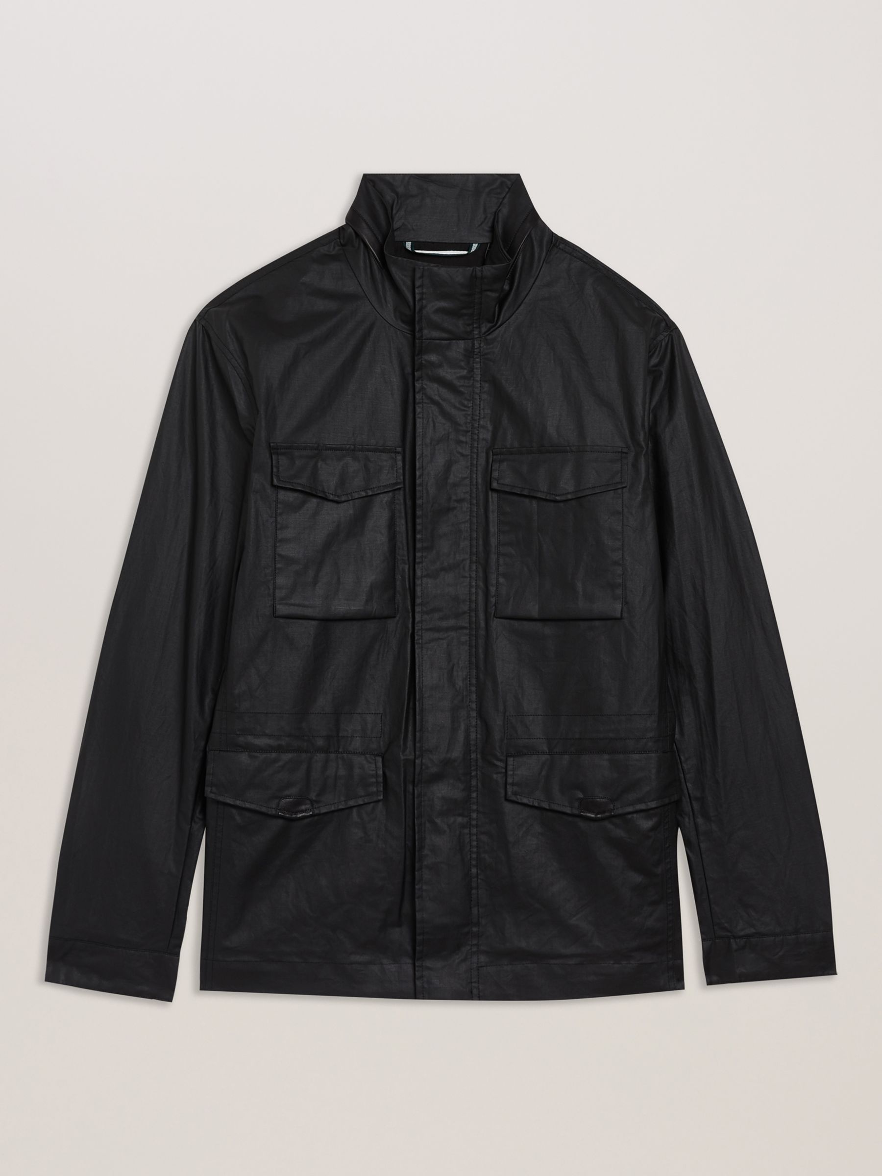 Ted Baker Manvers Technical Linen Field Jacket, Black, S