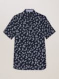 Ted Baker Alfanso Short Sleeve Floral Shirt, Blue Navy