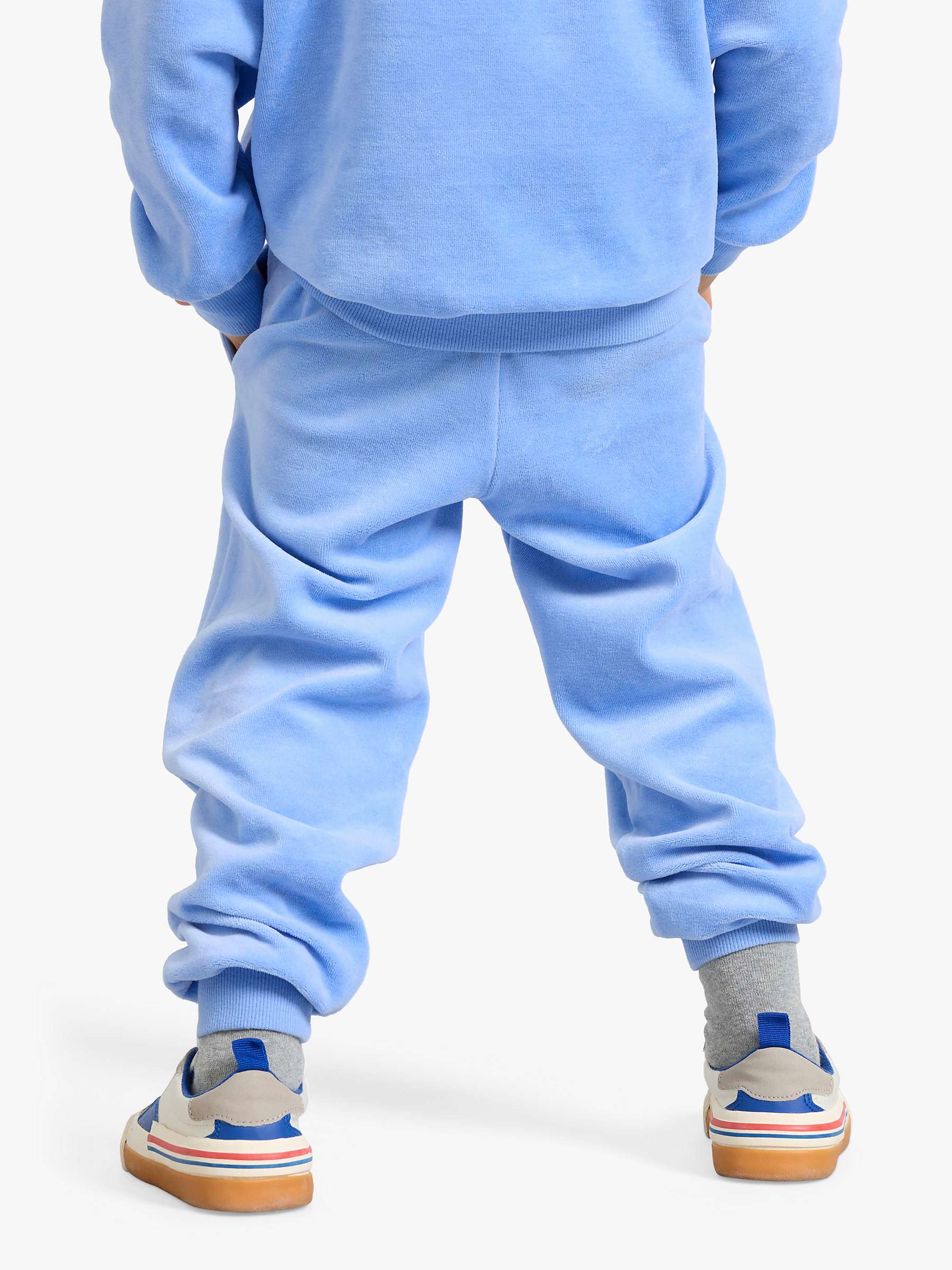 Buy Lindex Kids' Velour Jogger Style Trousers, Light Blue Online at johnlewis.com