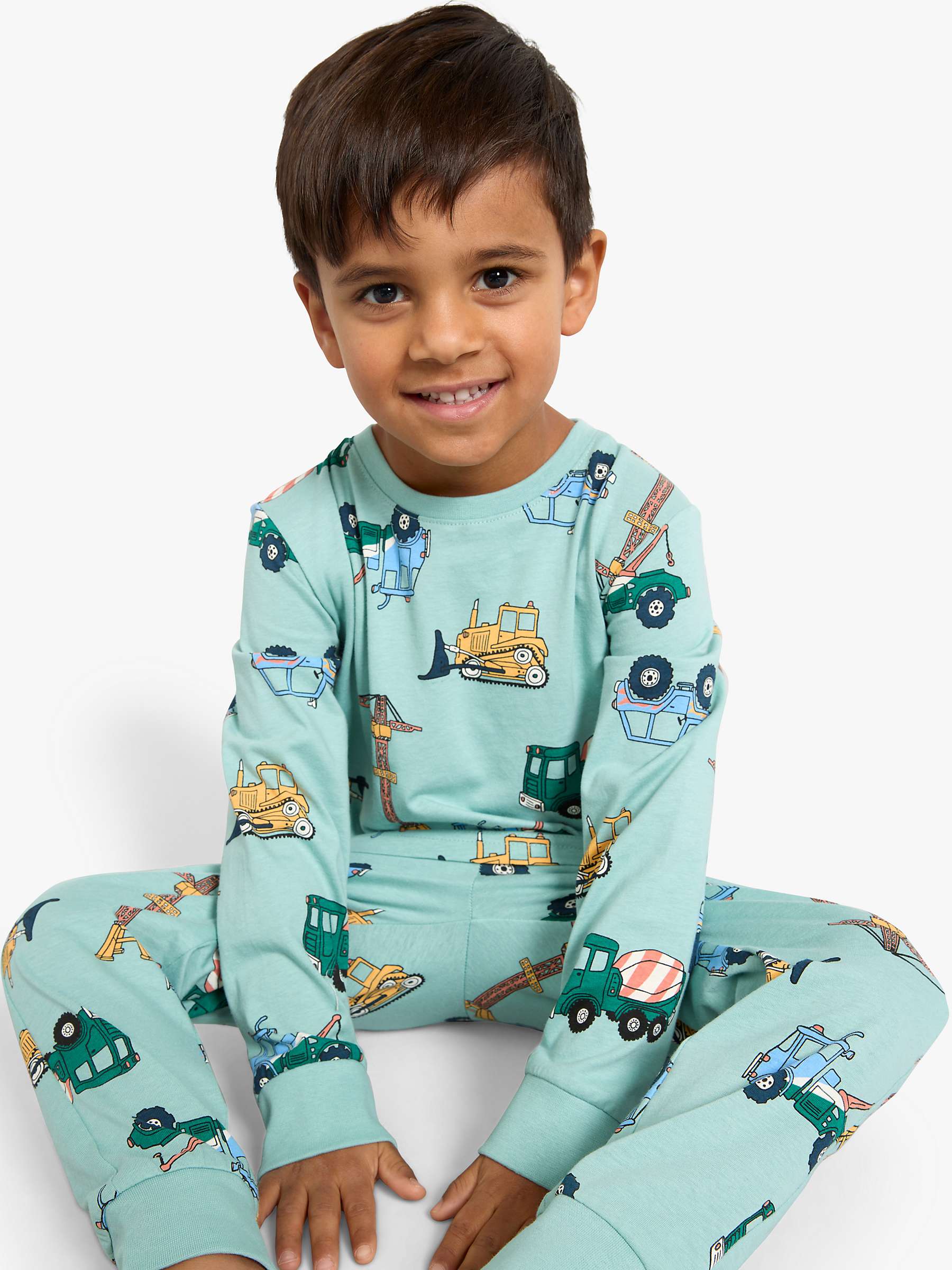 Buy Lindex Kids' Car Pyjamas, Dusty Aqua Online at johnlewis.com