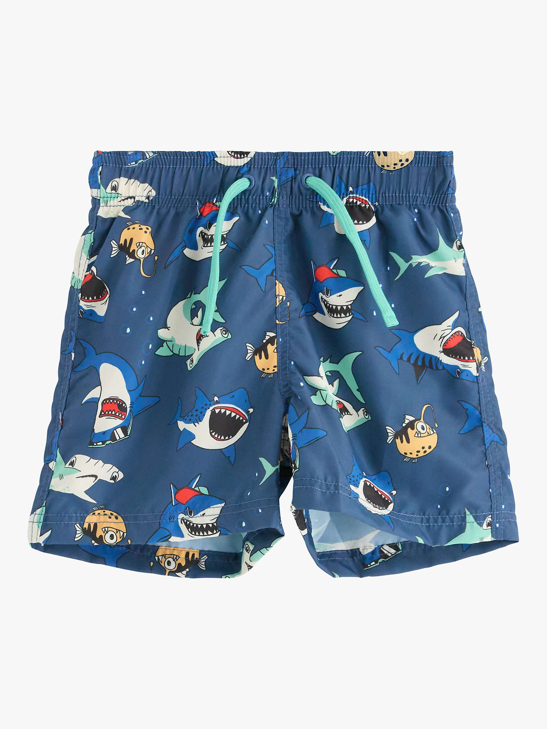 Buy Lindex Kids' Ocean Fish Print Swim Shorts, Dark Dusty Blue Online at johnlewis.com