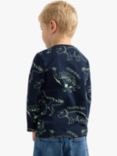 Lindex Kids' Dinosaur Long Sleeve Top, Dark Navy, Dark Navy