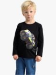 Lindex Kids' Monster Truck Flip Sequin Long Sleeve Top, Black