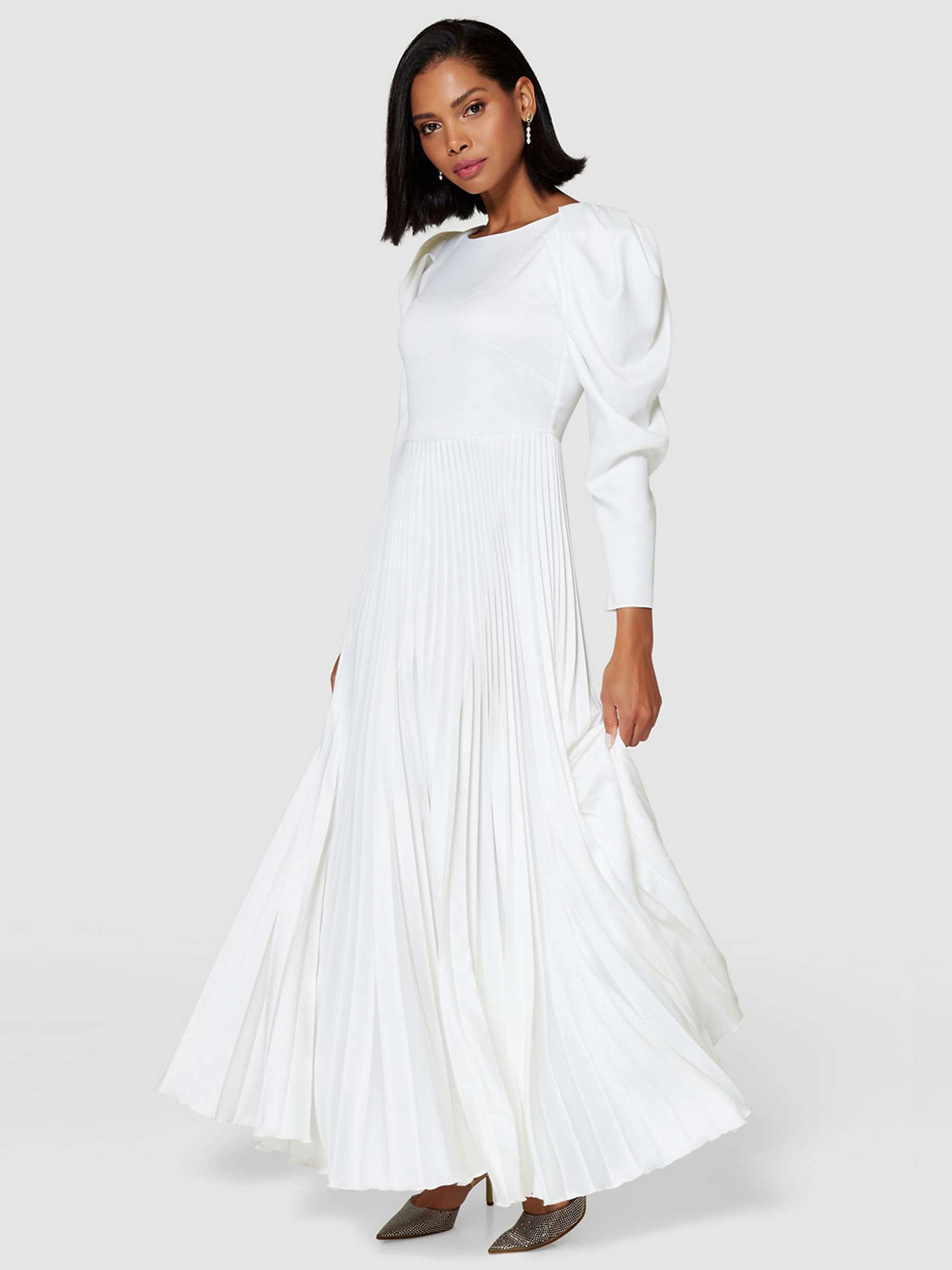 Buy Closet London Pleated Maxi Dress, Ivory Online at johnlewis.com