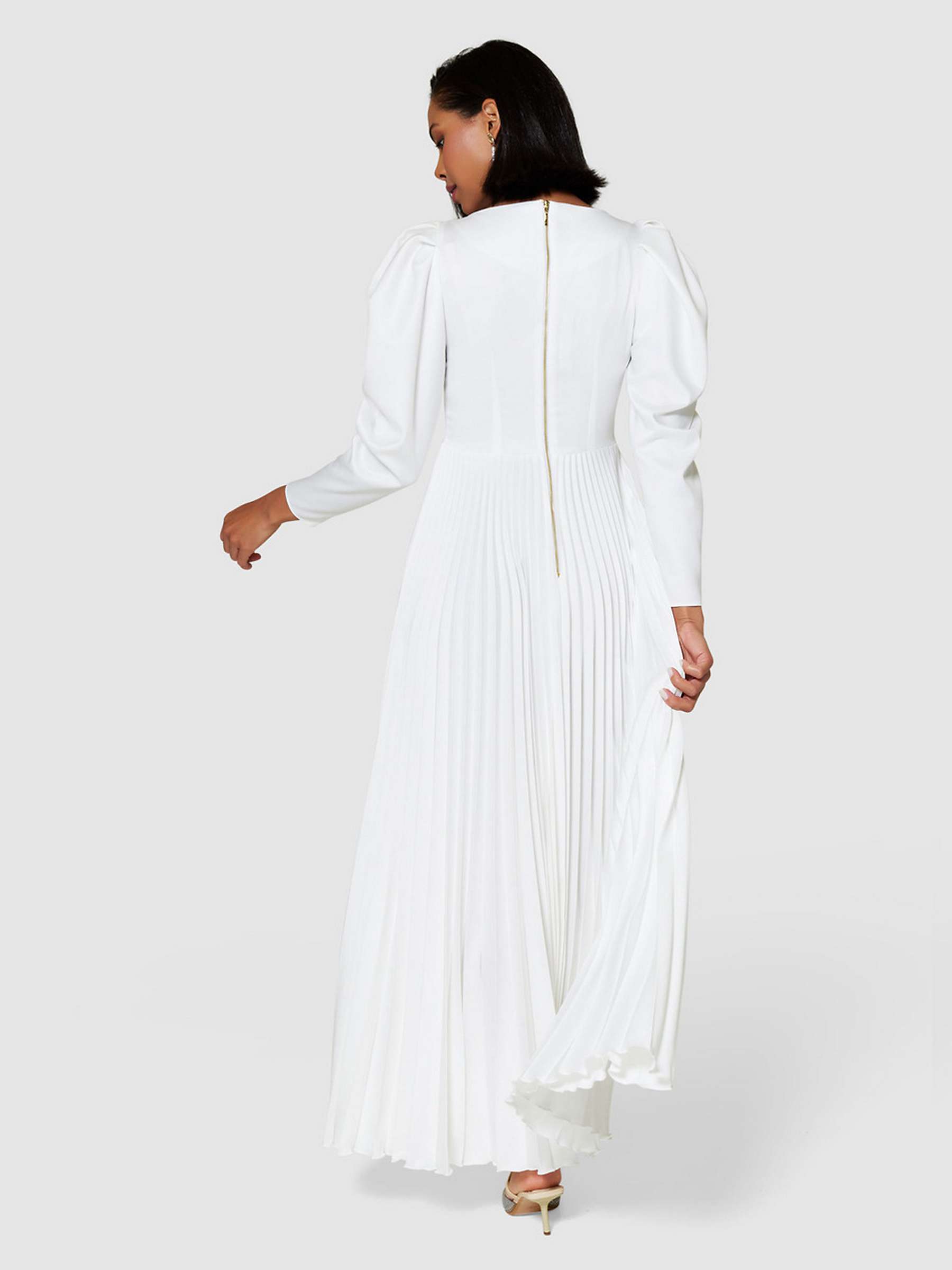 Buy Closet London Pleated Maxi Dress, Ivory Online at johnlewis.com