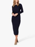 Closet London Pencil Drape Midi Dress, Navy