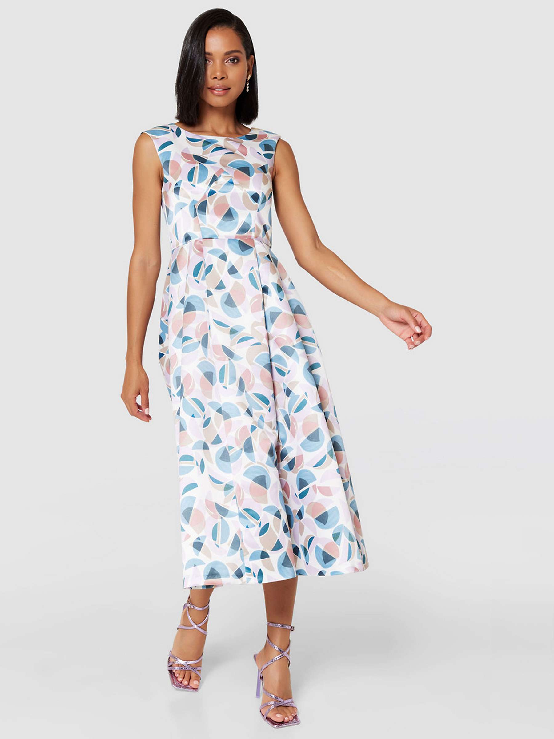 Buy Closet London Abstract Print Sleeveless A-Line Midi Dress, Multi Online at johnlewis.com