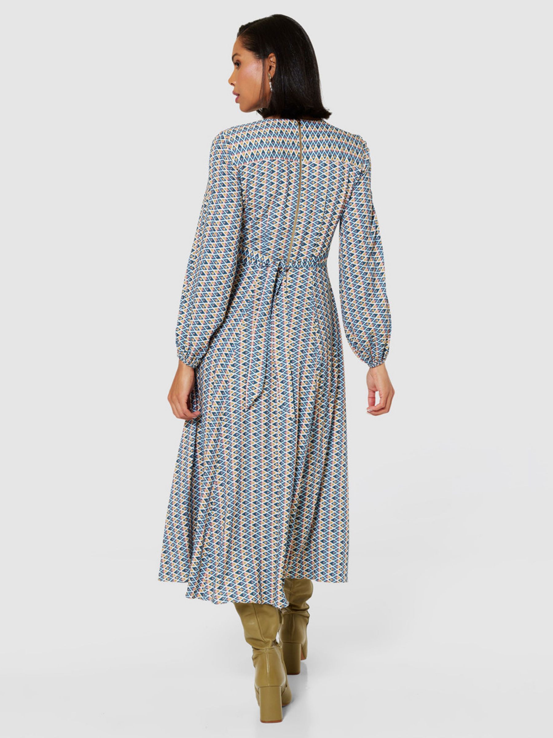 Closet London Wrap Midi Dress, Navy/Multi at John Lewis & Partners