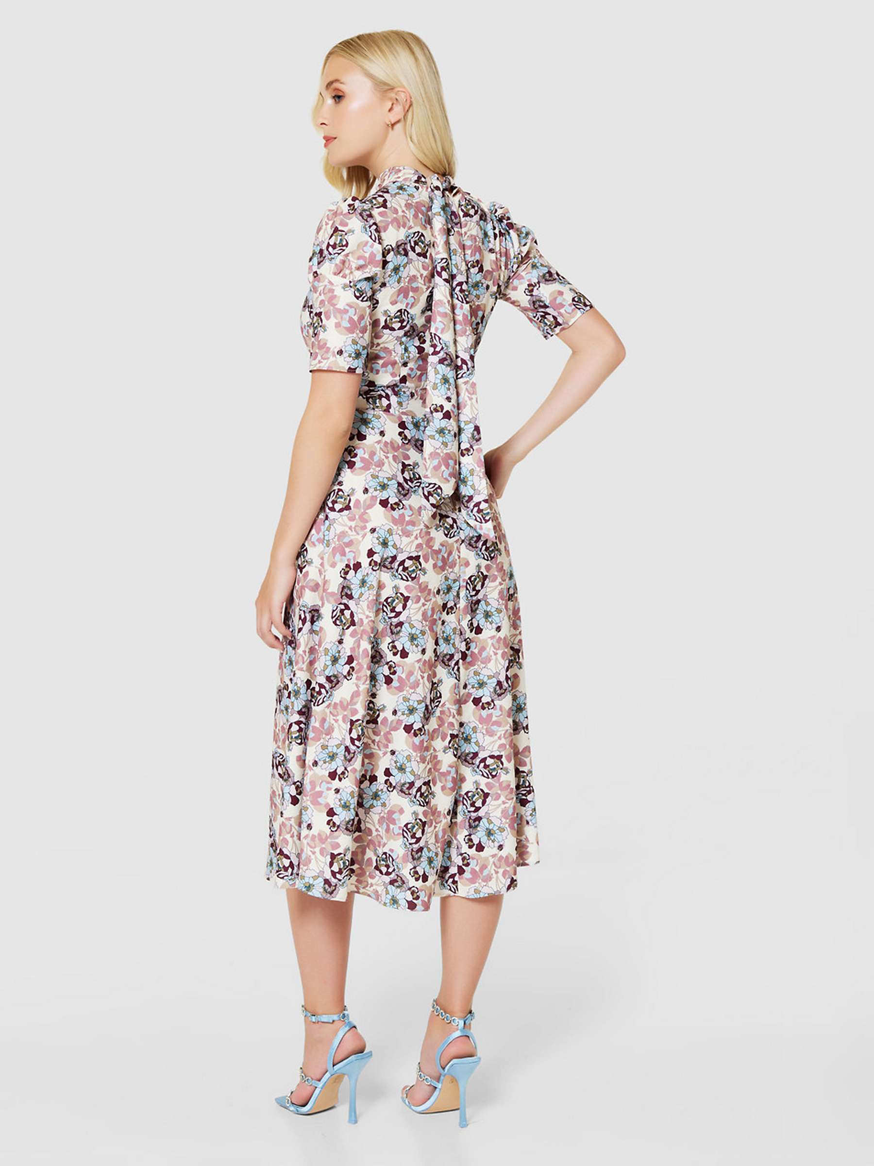 Buy Closet London Floral Print Midi Tea Dress, Light Blue/Multi Online at johnlewis.com