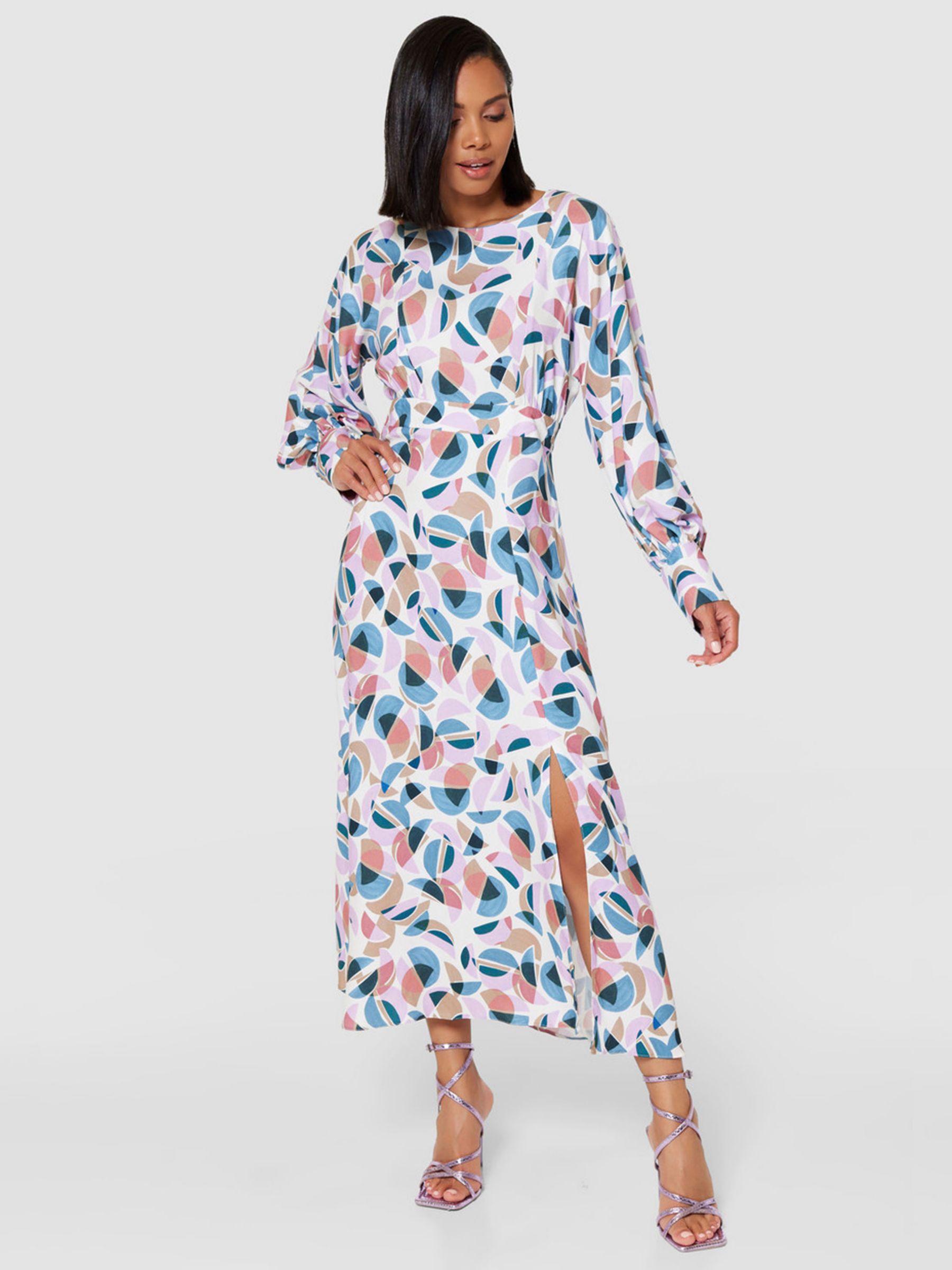 Buy Closet London Abstract Print A-Line Midi Dress, Multi Online at johnlewis.com