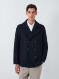 John Lewis Wool Blend Peacoat, Navy