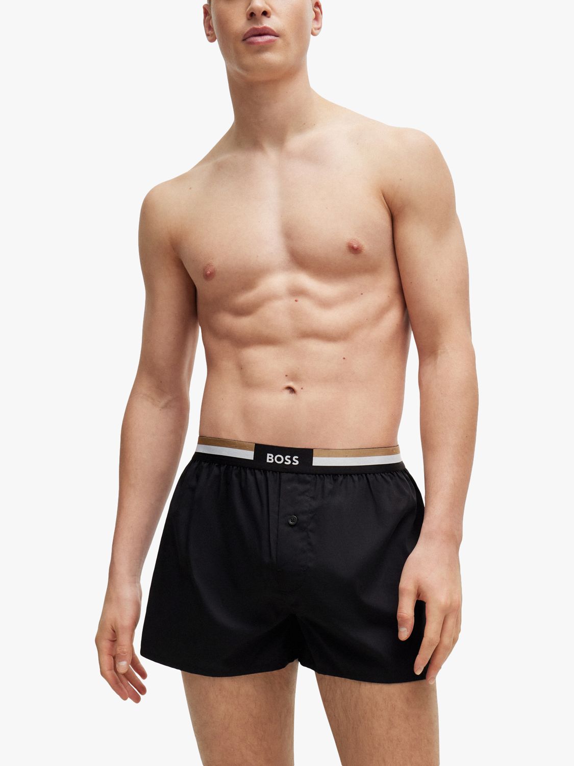 BOSS Boxer Shorts, Pack of 2, Beige/Black, L