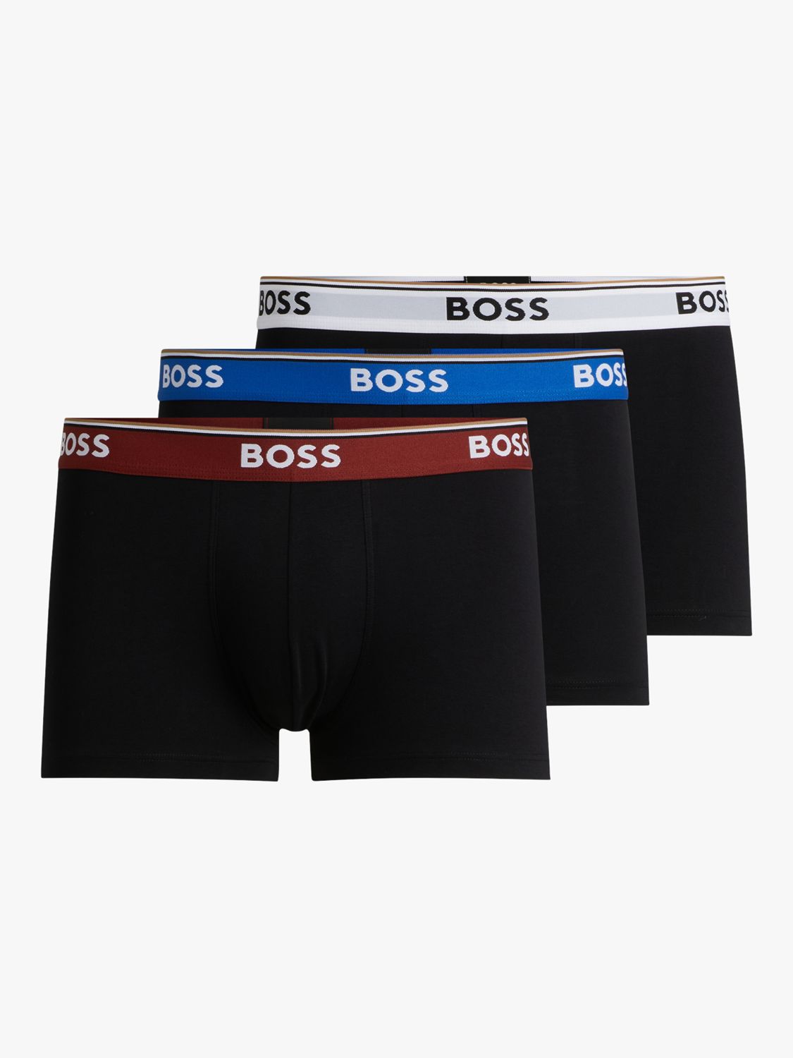 BOSS Essential Trunks, Pack of 3, Black, S