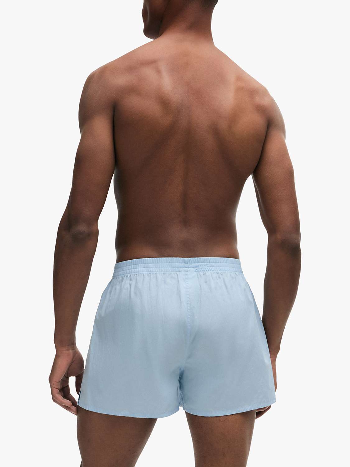 Buy BOSS Plain and Check Cotton Boxer Shorts, Pack of 2, Dark Blue/Light Blue Online at johnlewis.com