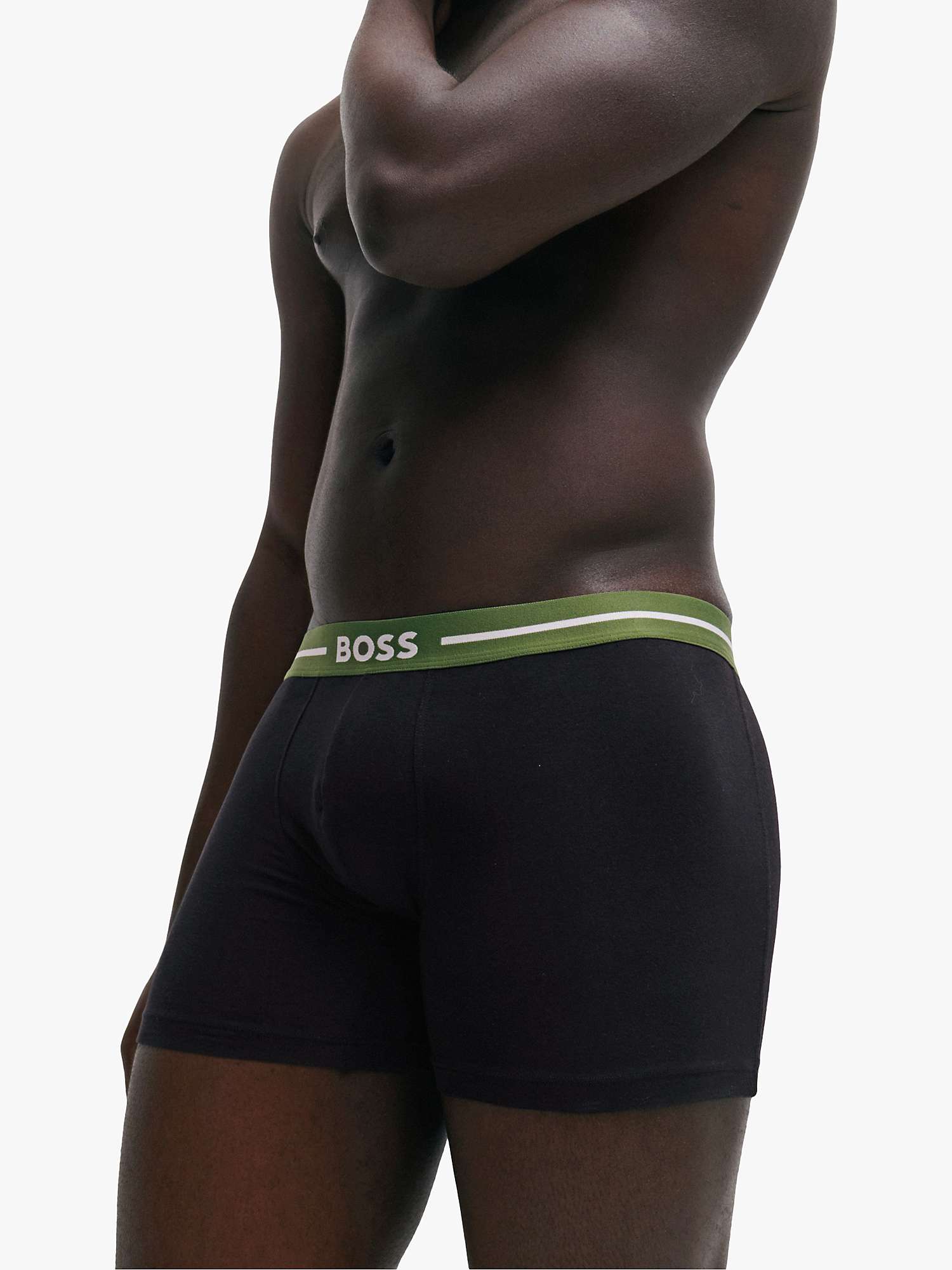 Buy BOSS Logo Waist Cotton Stretch Trunks, Pack of 3, Black/Multi Online at johnlewis.com