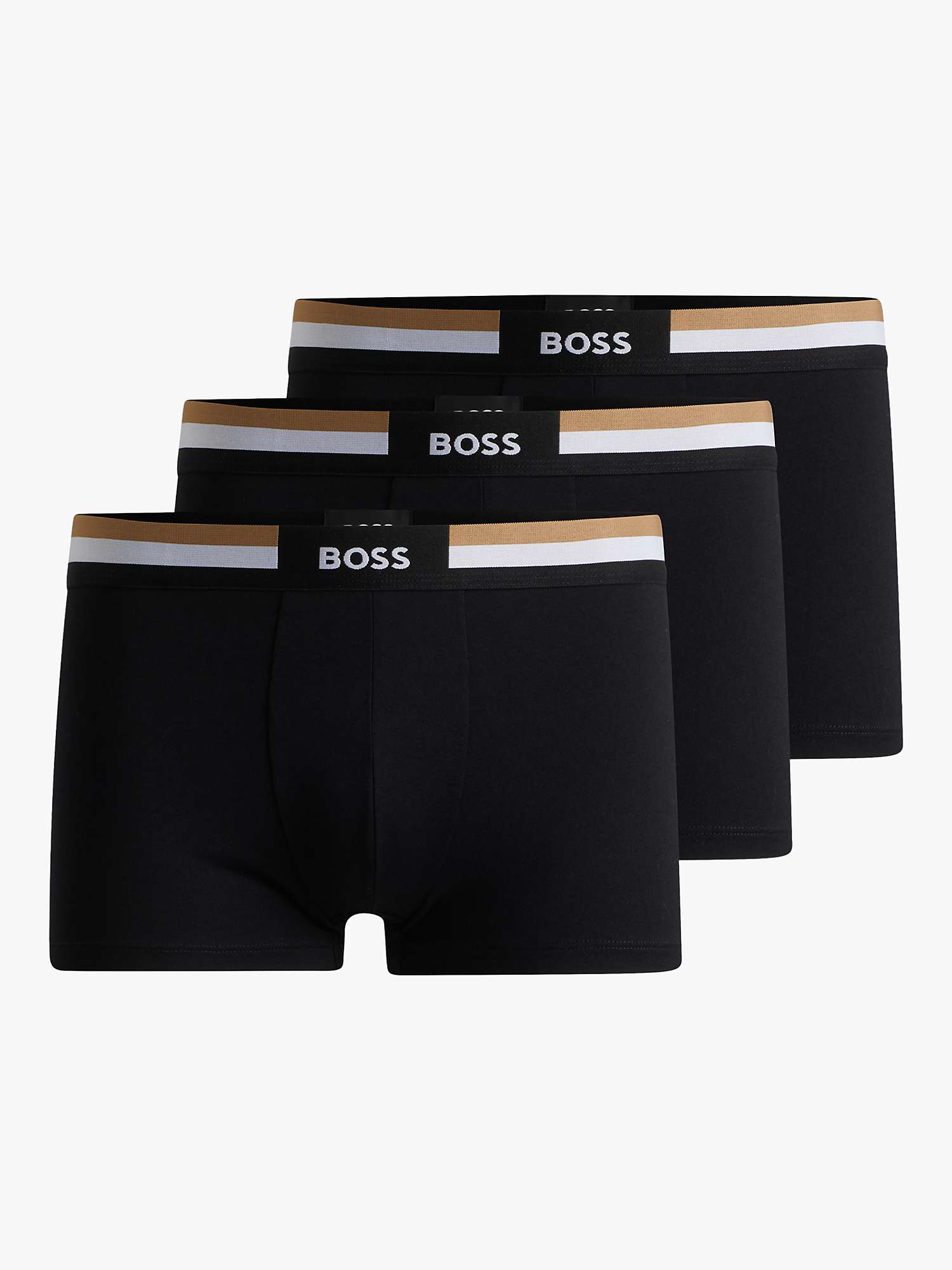 Buy BOSS Motion Trunks, Pack of 3, Black Online at johnlewis.com