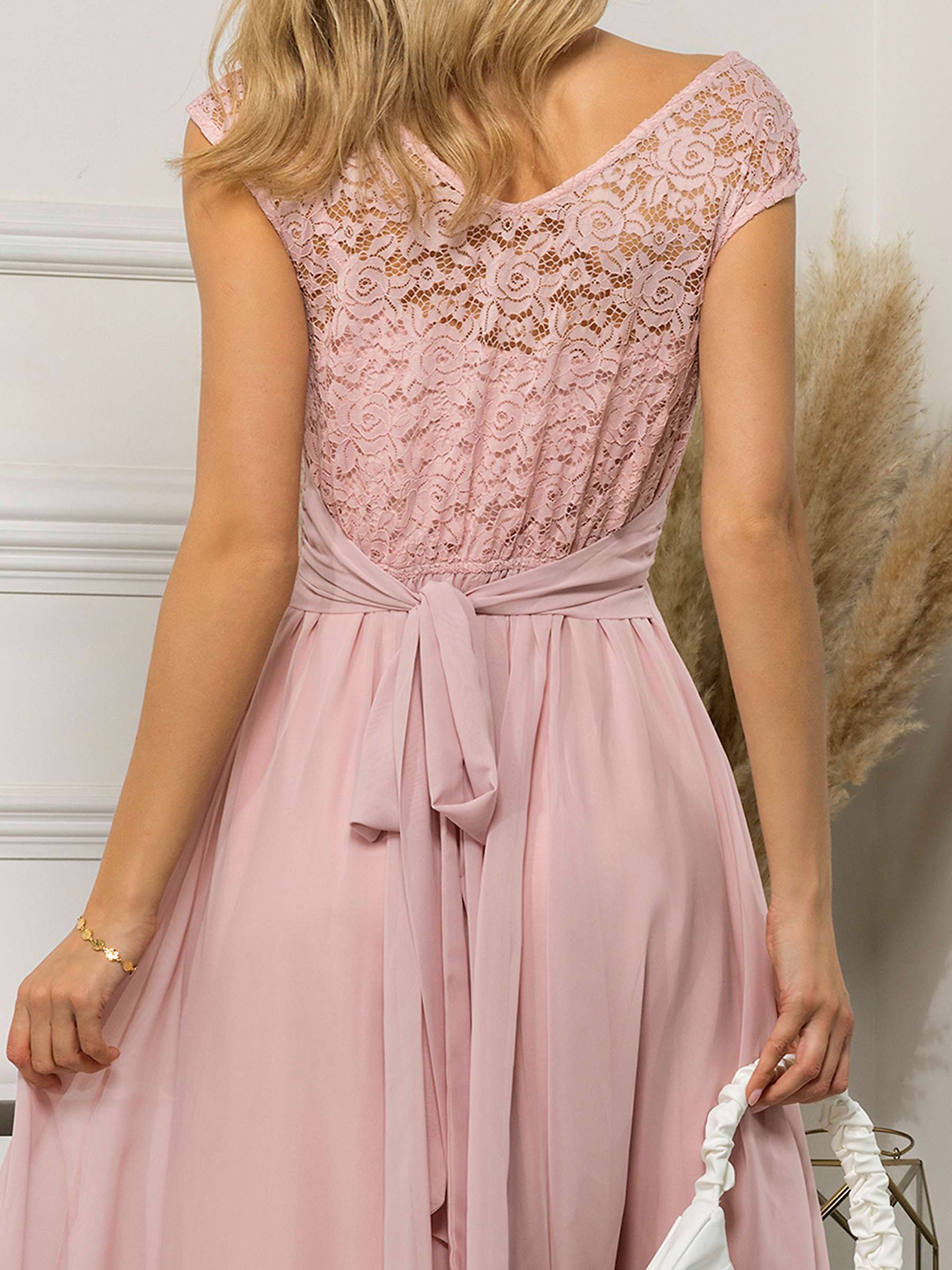 Buy Jolie Moi Lace Flared Dress, Light Pink Online at johnlewis.com