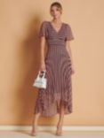 Jolie Moi Chiffon Abstract Print Midi Dress, Pink Geo