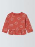 John Lewis ANYDAY Baby Floral Print Top, Orange