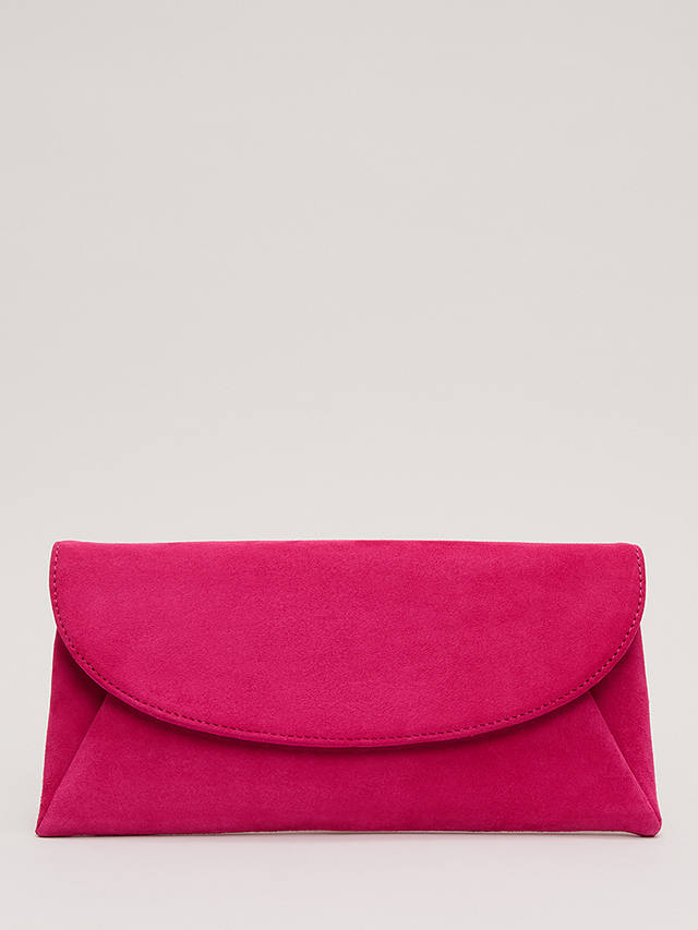 Phase Eight Suede Clutch Bag, Pink