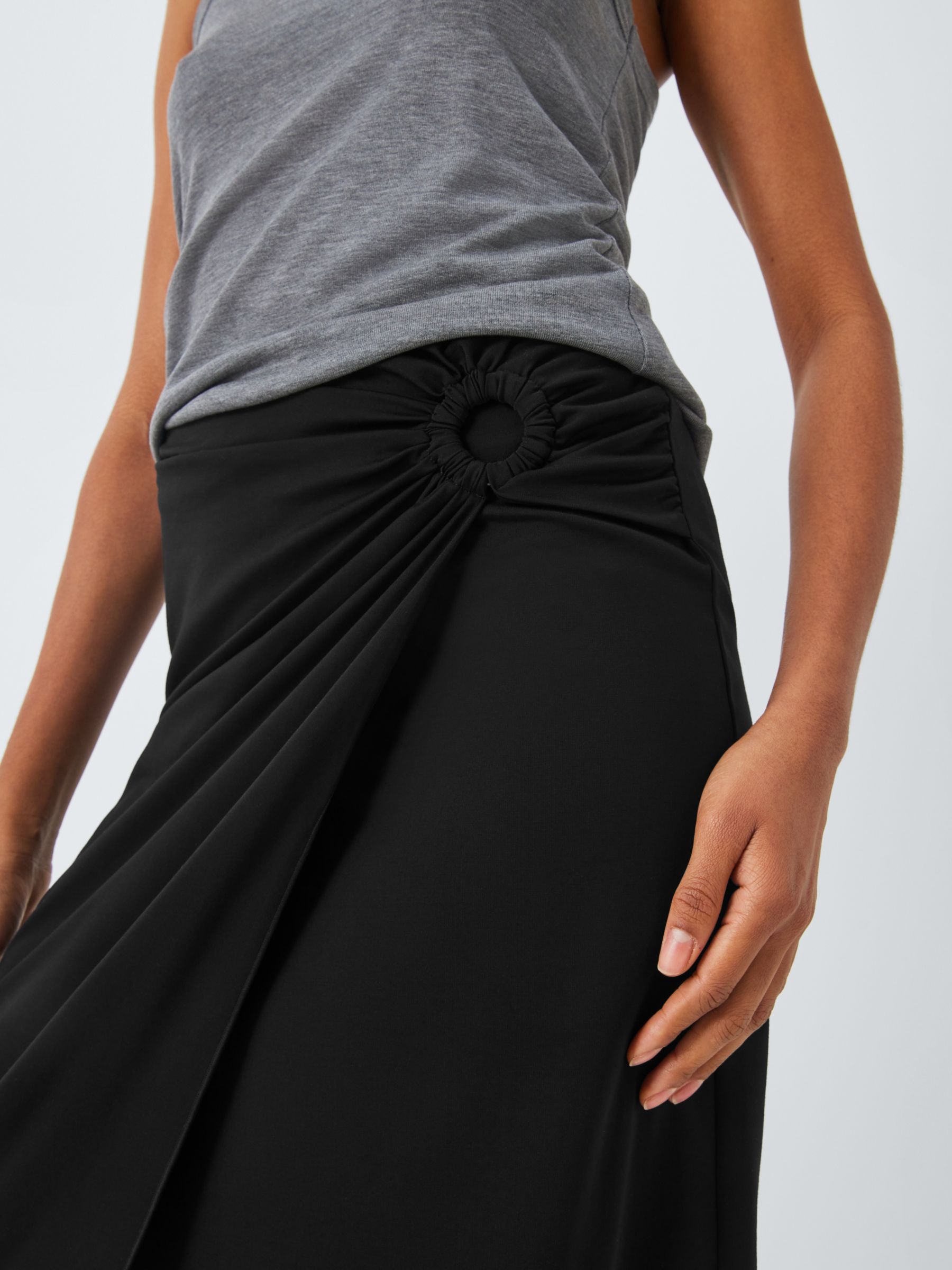 Buy Weekend MaxMara Samovar Wrap Midi Skirt, Black Online at johnlewis.com