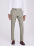 Moss Tailored Fit Wool Blend Check Performance Suit Trousers, Beige