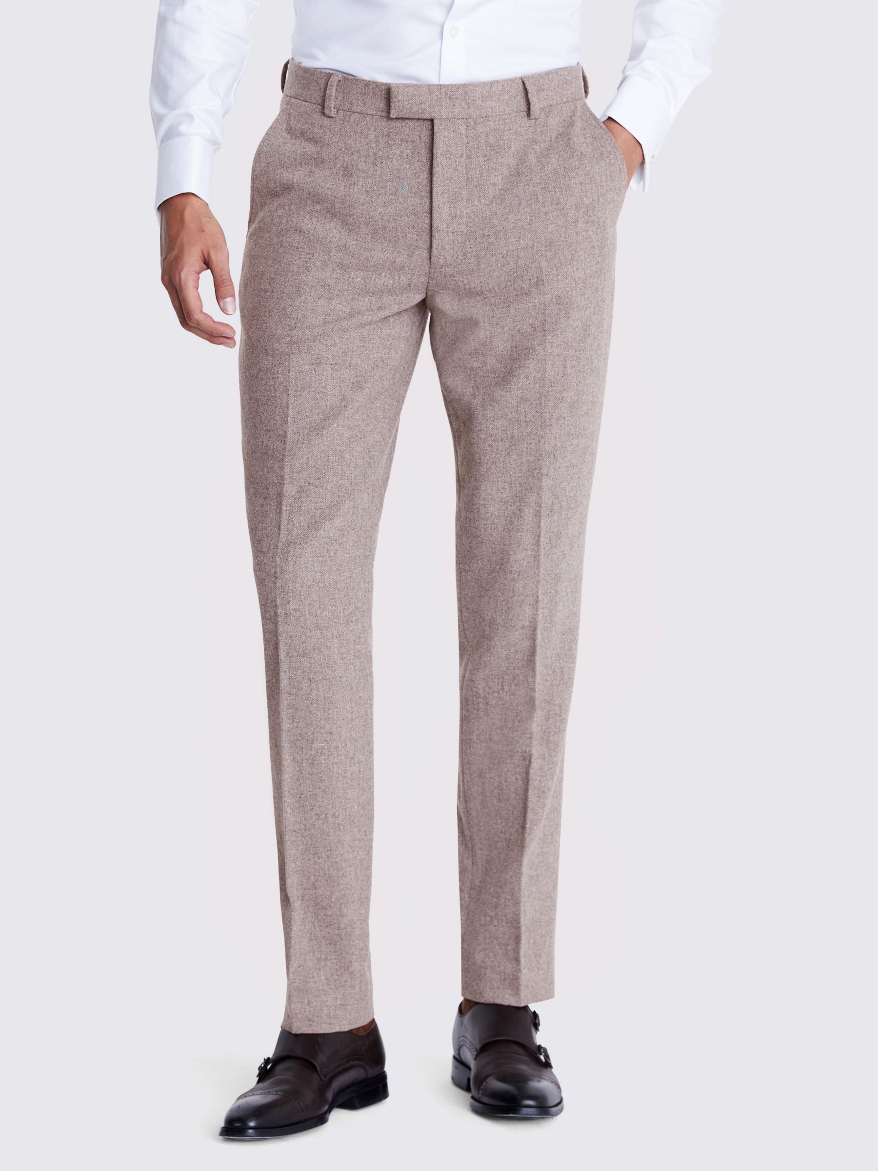 Buy Moss Slim Fit Wool Blend Suit Trousers, Beige Online at johnlewis.com