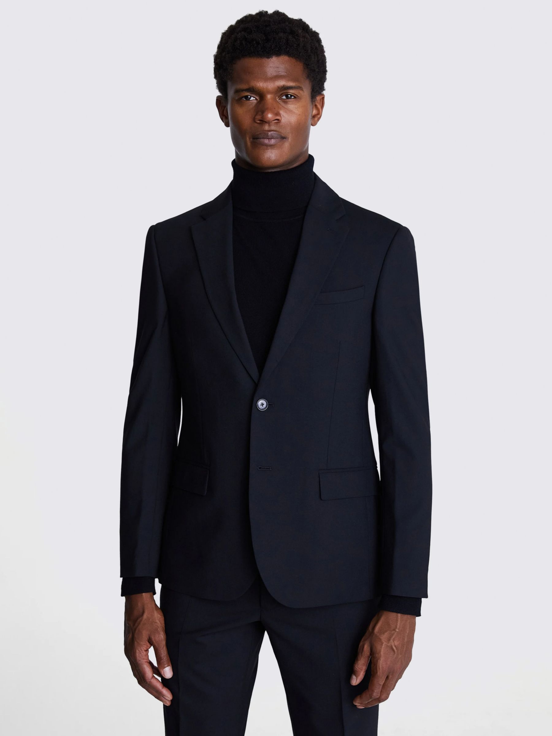 Moss x DKNY Wool Blend Slim Fit Suit Jacket, Black at John Lewis & Partners