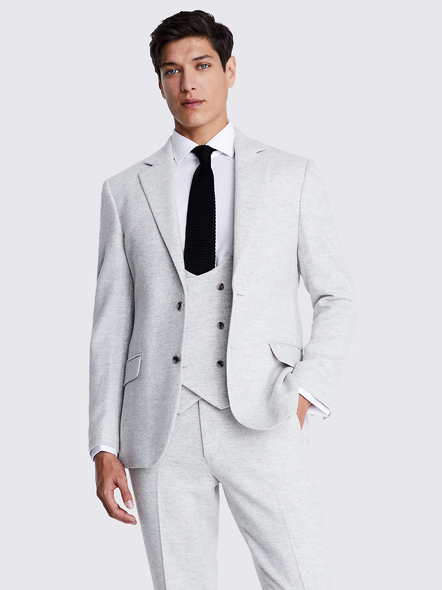 Buy Moss Tailored Fit Donegal Wool Blend Suit Jacket, Light Grey Online at johnlewis.com