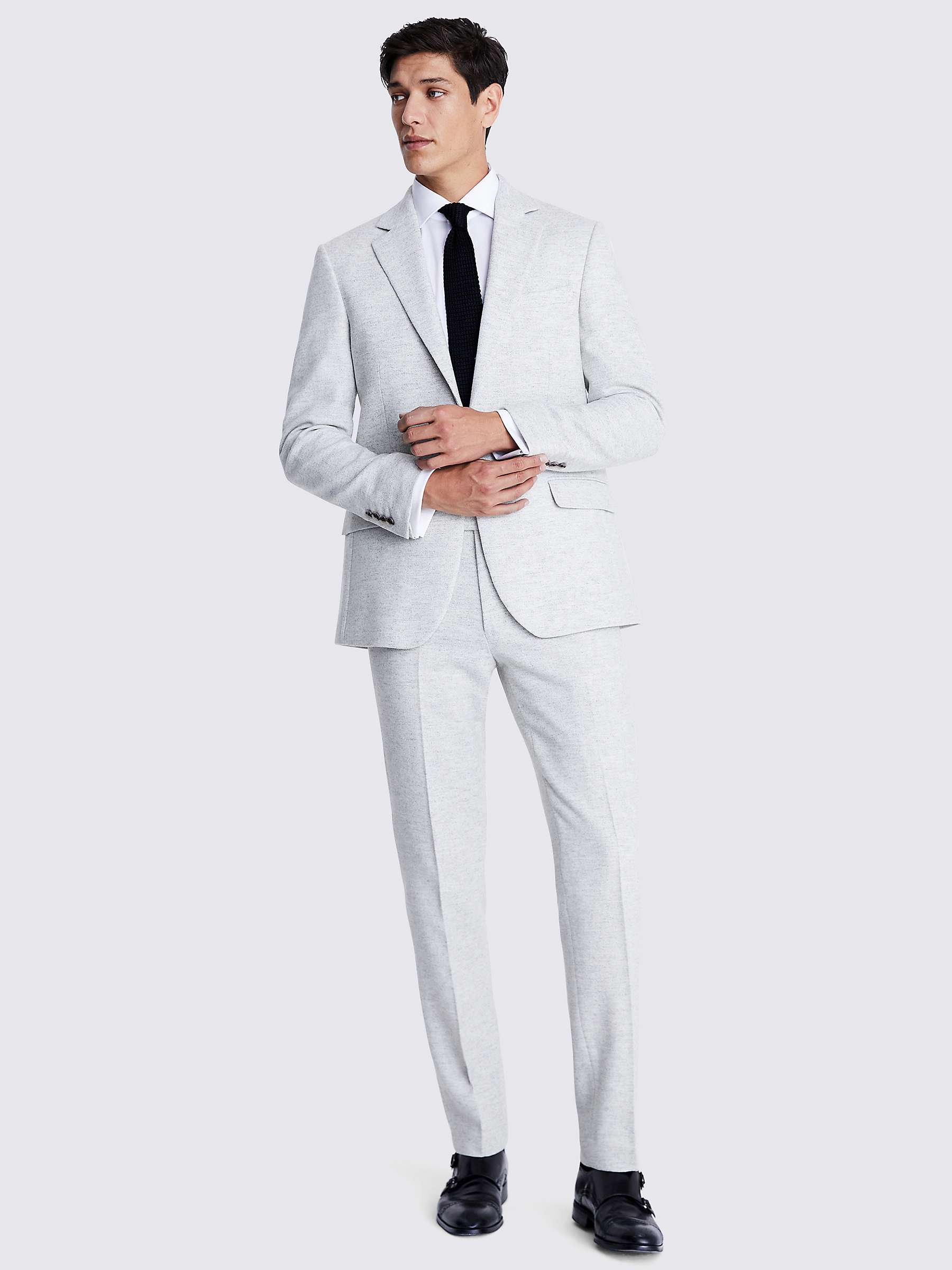 Buy Moss Tailored Fit Donegal Wool Blend Suit Jacket, Light Grey Online at johnlewis.com