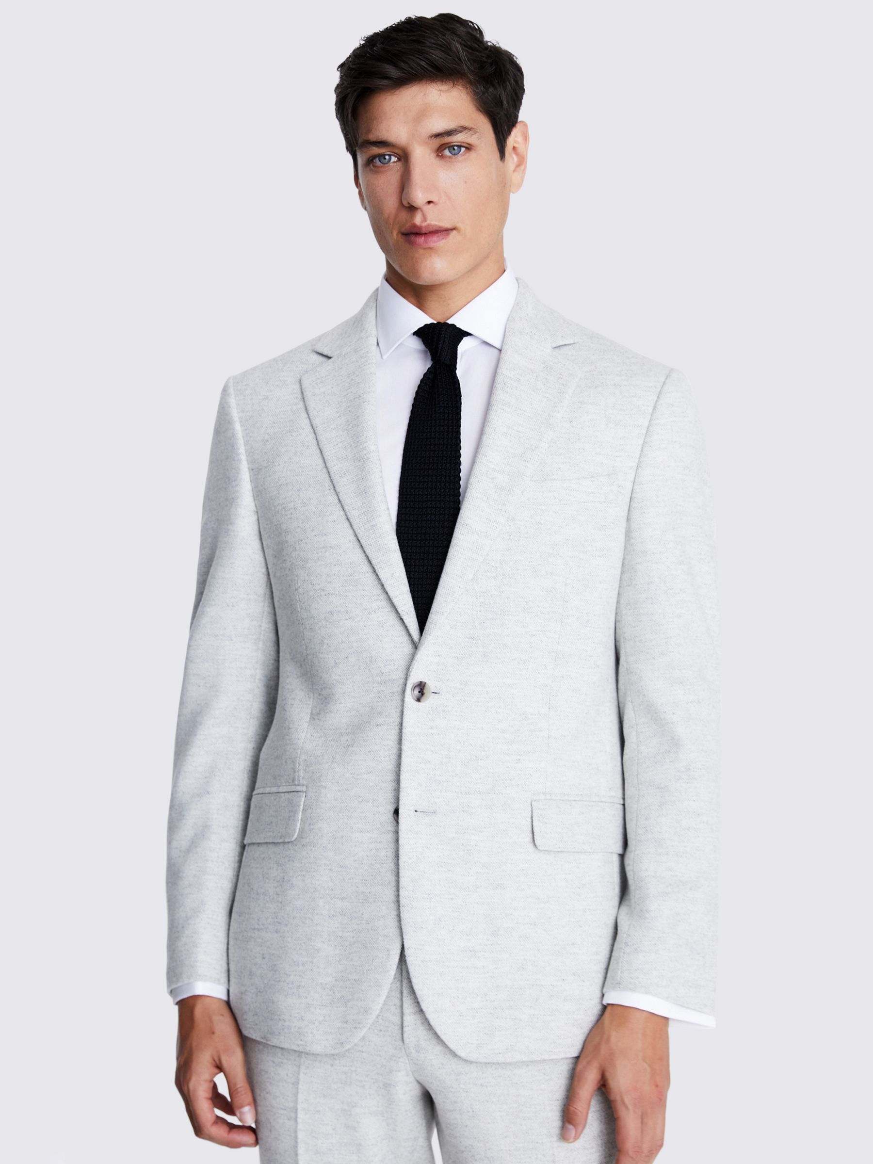 Moss Tailored Fit Donegal Wool Blend Suit Jacket, Light Grey at John ...