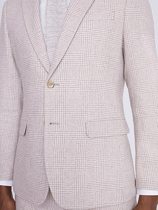Moss Slim Fit Wool Blend Checked Suit Jacket, Off White