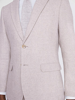 Moss Slim Fit Wool Blend Checked Suit Jacket, Off White