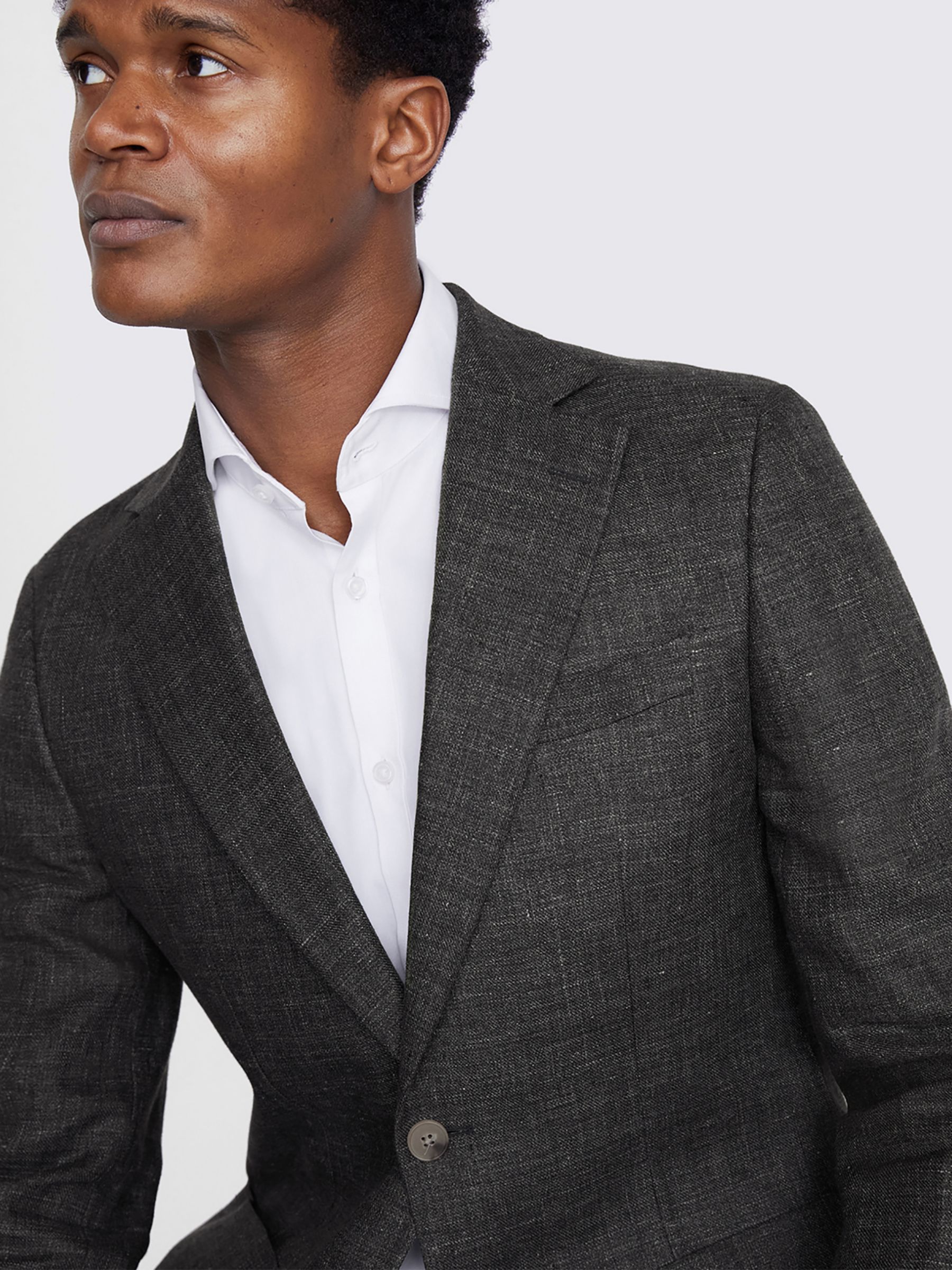 Moss Tailored Fit Linen Suit Jacket, Khaki, 36R