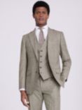 Moss Tailored Fit Wool Blend Check Performance Suit Jacket, Beige