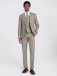 Moss Tailored Fit Wool Blend Check Performance Suit Jacket, Beige