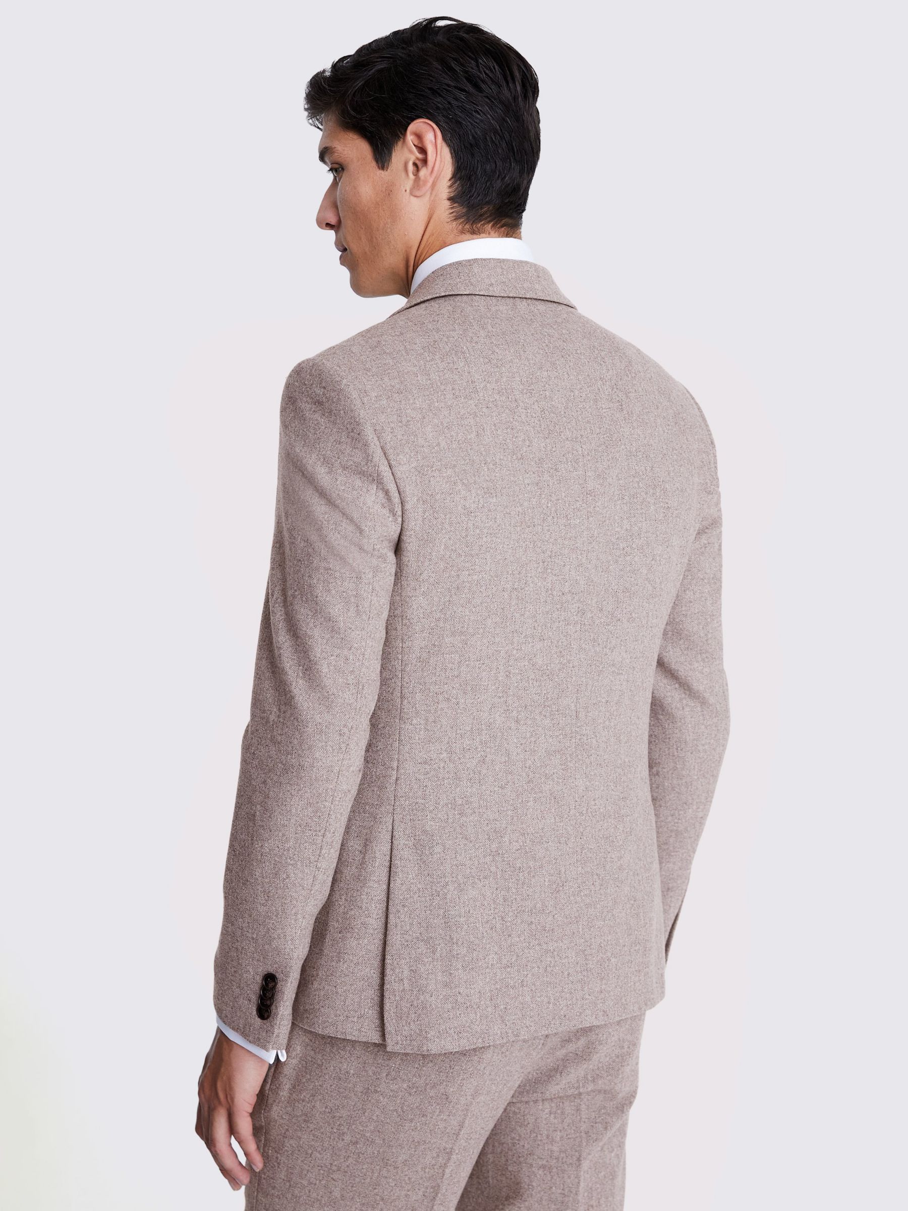 Moss Slim Fit Donegal Tweed Jacket, Beige at John Lewis & Partners