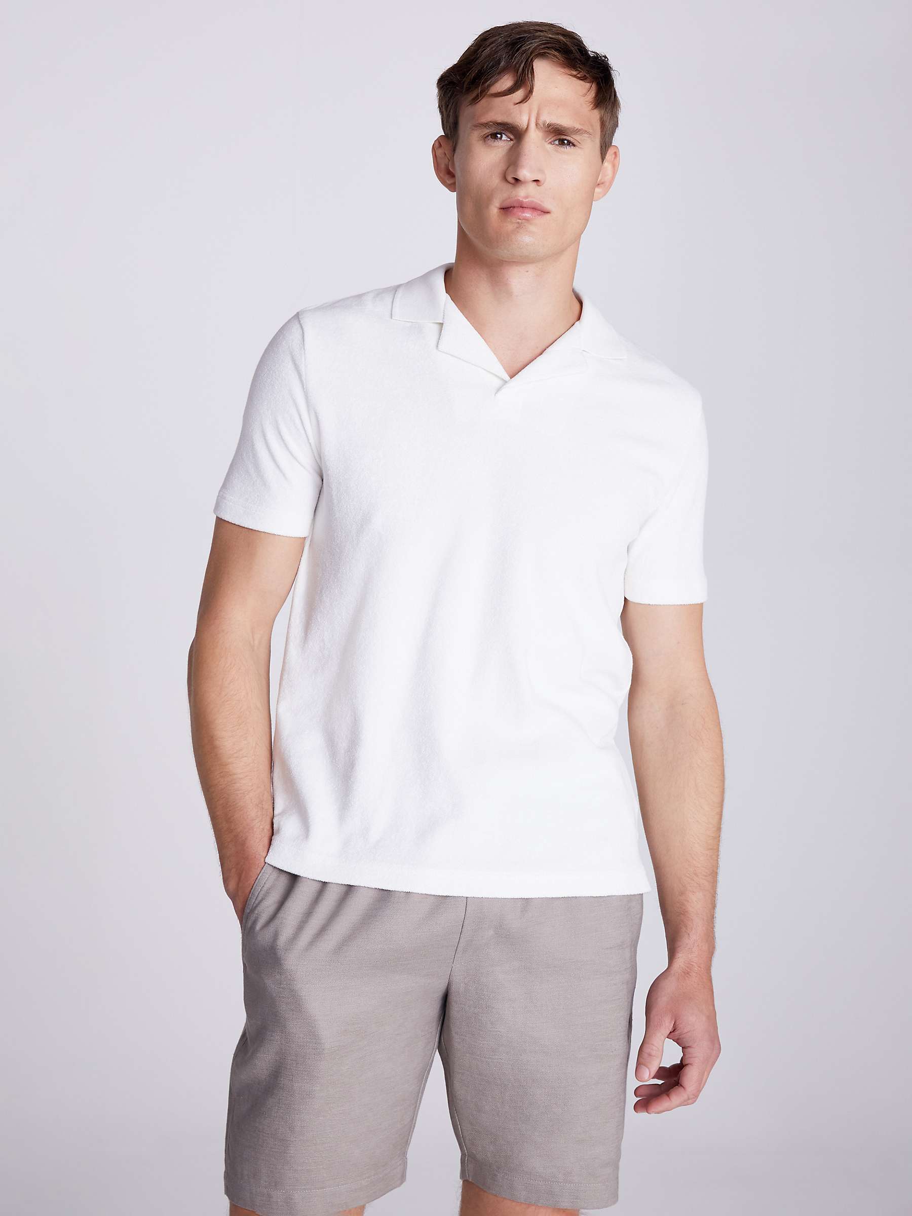 Buy Moss Terry Towelling Polo Shirt, Ecru Online at johnlewis.com