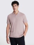 Moss Pique Short Sleeve Polo Shirt, Dusky Pink