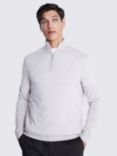 Moss Merino Wool Blend Zip Neck Jumper, Oatmeal