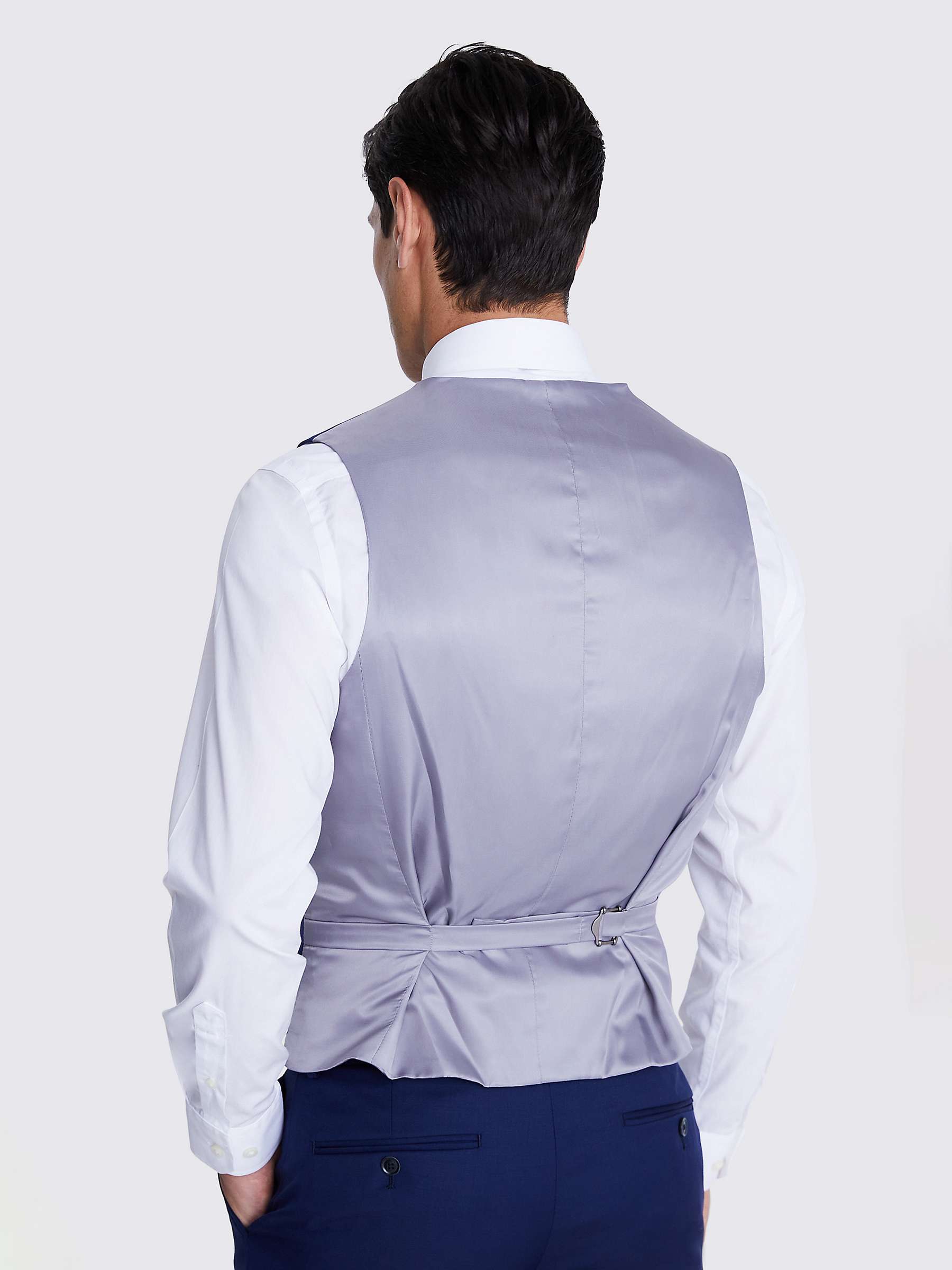 Buy Moss Tailored Fit Twill Waistcoat, Blue Online at johnlewis.com